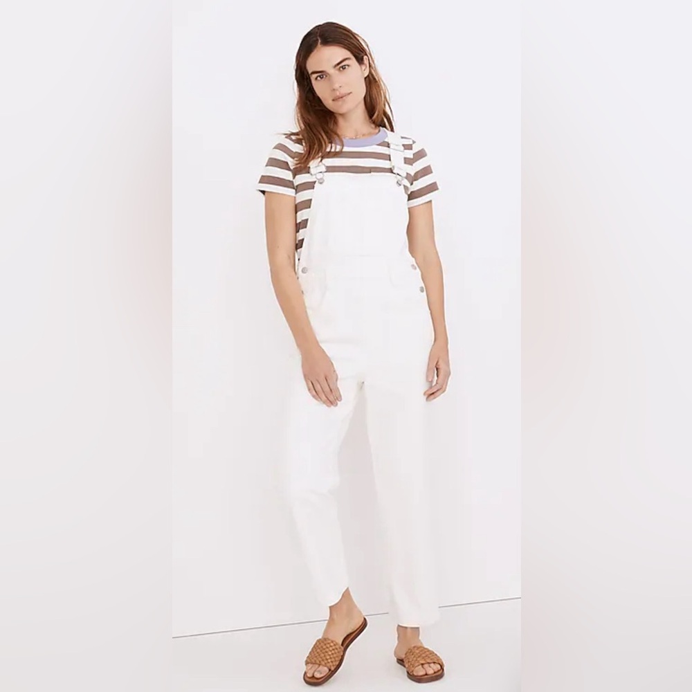 Madewell Straight-Leg Overalls in Tile White 27P